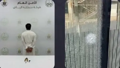 الرياض.. القبض على مواطن حطم زجاج المواقف بـ “نبّالة”