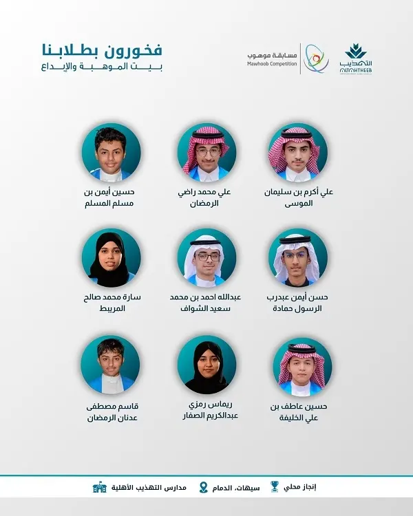 موهوبو التهذيب يتألقون بالذهب في المسابقات العلمية