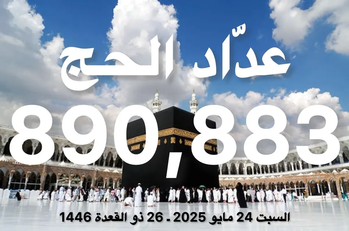 عداد الحج: 890,883 حاجًا حتى اليوم