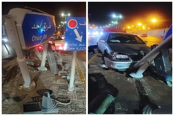القطيف.. إصابة سائق في تصادم بطريق أحد