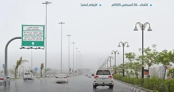 استمرار الأمطار في 6 مناطق وجازان الأعلى بـ 35 ملم
