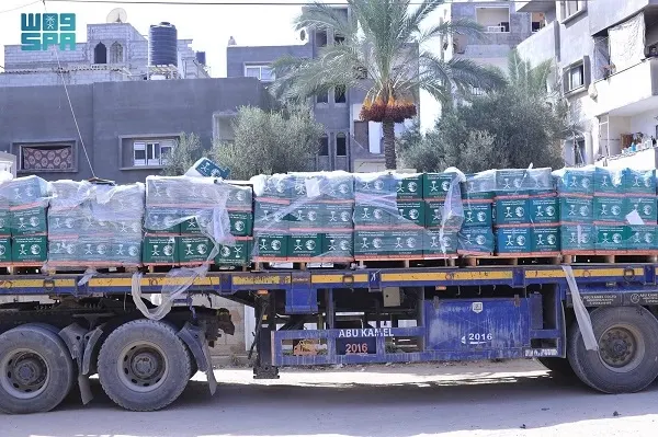 قافلة إغاثية سعودية جديدة تصل إلى غزة