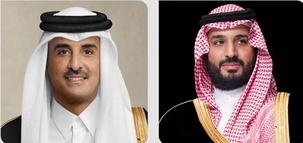 برقية شكر من ولي العهد لأمير قطر