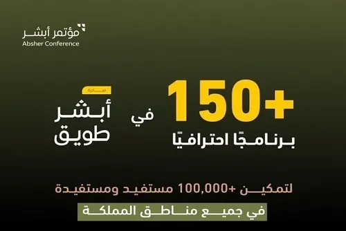 “أبشر طويق”.. 150 برنامجاً لتمكين 100 ألف مستفيد ومستفيدة