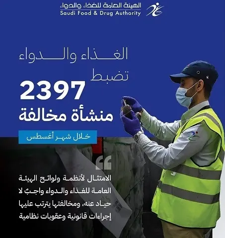 خلال أغسطس.. إغلاق 51 منشأة غذائية وإيقاف 62 خط إنتاج