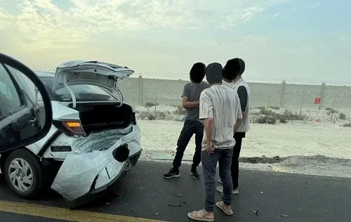 صفوى.. تضرر سيارتين في تصادم رباعي
