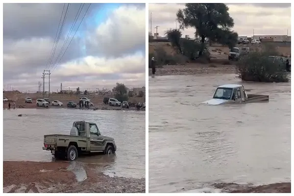 غرامة 10 آلاف ريال في انتظار سائق “شاص” جازف بعبور سيل
