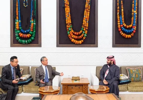 ولي العهد و وانغ بي يبحثان الأوضاع الإقليمية والدولية