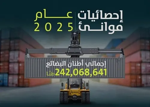 موانئ المملكة تعاملت مع 8.3 مليون حاوية في 2025