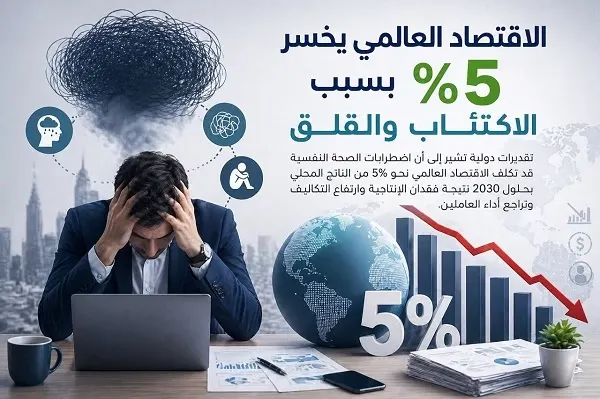 الاقتصاد العالمي يخسر 5% بسبب الاكتئاب والقلق