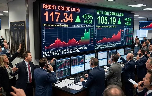 برنت عند 117.34 دولاراً النفط يقفز إلى أعلى مستوياته في شهر