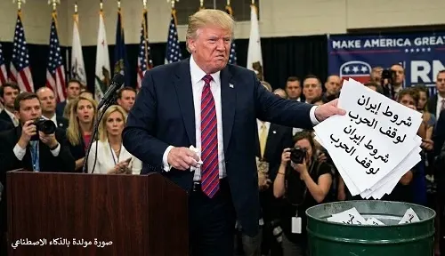 شائعة رقمية: ترامب رمى نقاط إيران الـ 10 “في القمامة”
