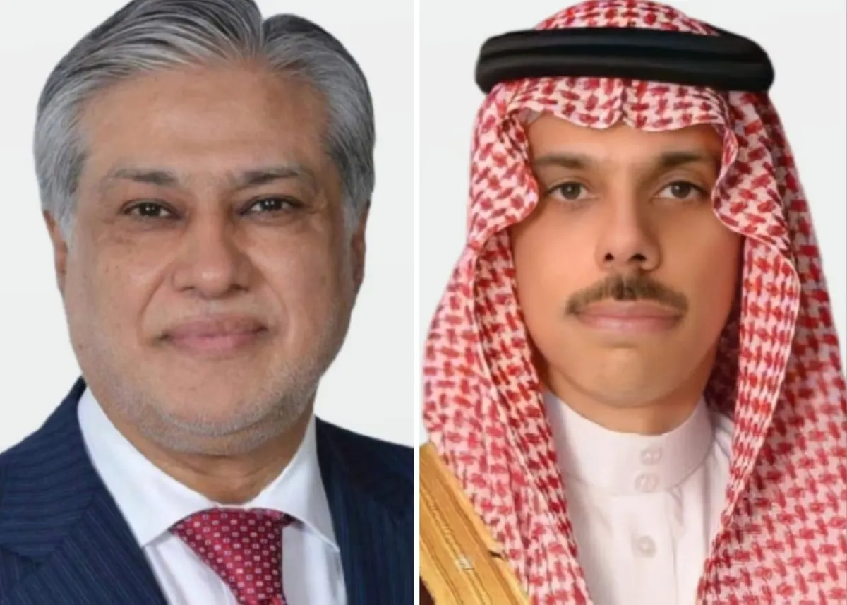 بن فرحان وإسحاق دار يبحثان مساعي الأمن والاستقرار
