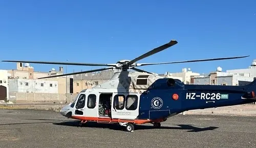 إخلاء طبي جوي لحالة تنفسية حرجة في المدينة