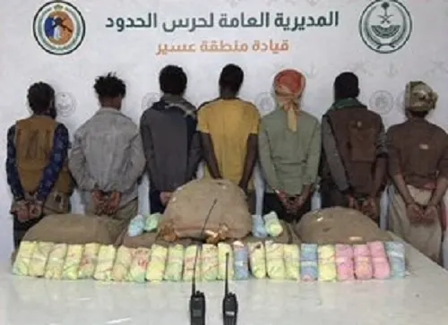 حصيلة الأحد: 13 مهرباً ومروجاً في الشرقية وتبوك وعسير وجازان