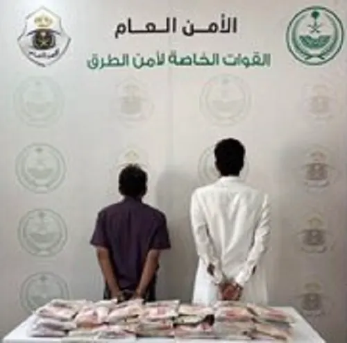 عسير.. “أمن الطرق” يطيح بمروجي 27 كيلو حشيش