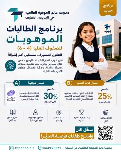 مدارس التهذيب تطلق برنامج “الطالبات الموهوبات” للصفوف العليا