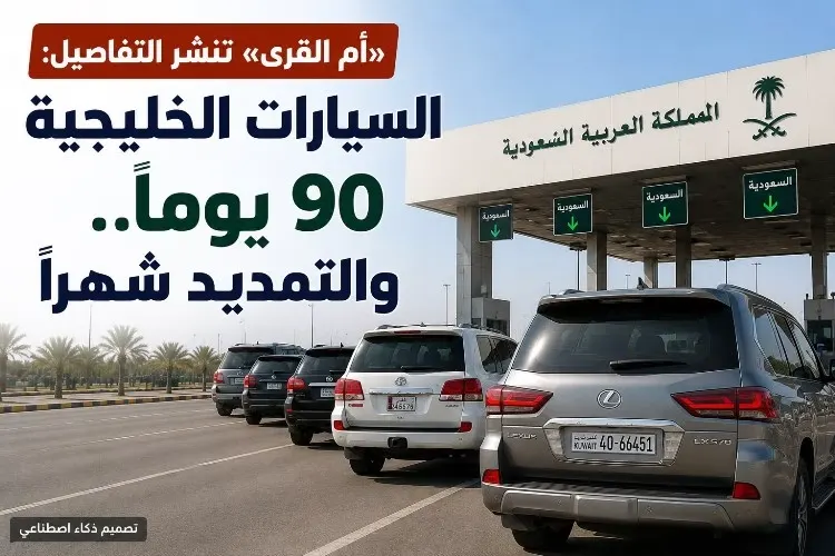«أم القرى» تنشر التفاصيل: السيارات الخليجية 90 يومًا.. والتمديد شهرًا