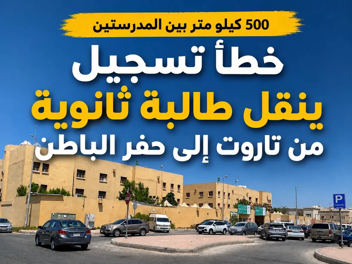 500 كيلو متر بين المدرستين خطأ تسجيل ينقل طالبة ثانوية من تاروت إلى حفر الباطن