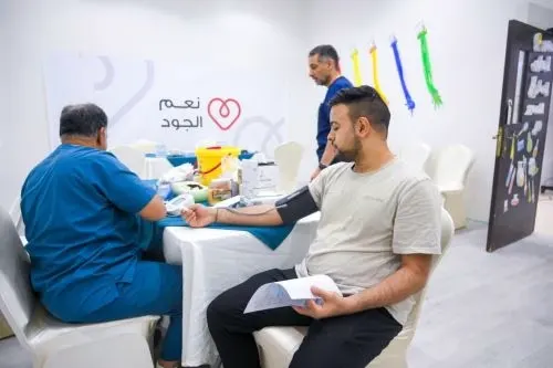 أم الحمام.. 169 متبرعاً بالدم في أول أيام «نعم الجود 19»