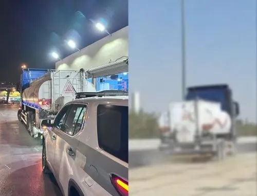 ظهر في مقطع فيديو.. راوغ بين السيارات وقاد على الأرصفة.. سائق شاحنة في قبضة المرور
