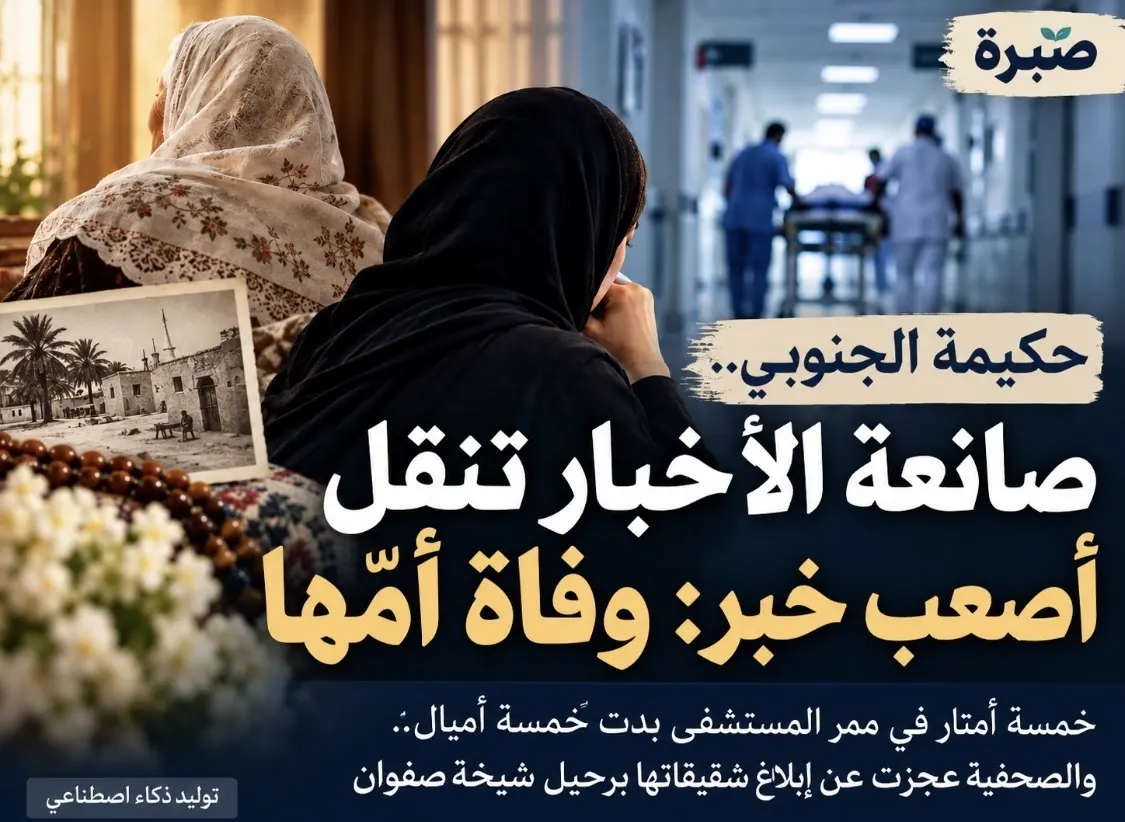 حكيمة الجنوبي.. صانعة الأخبار تنقل أصعب خبر: وفاة أمّها